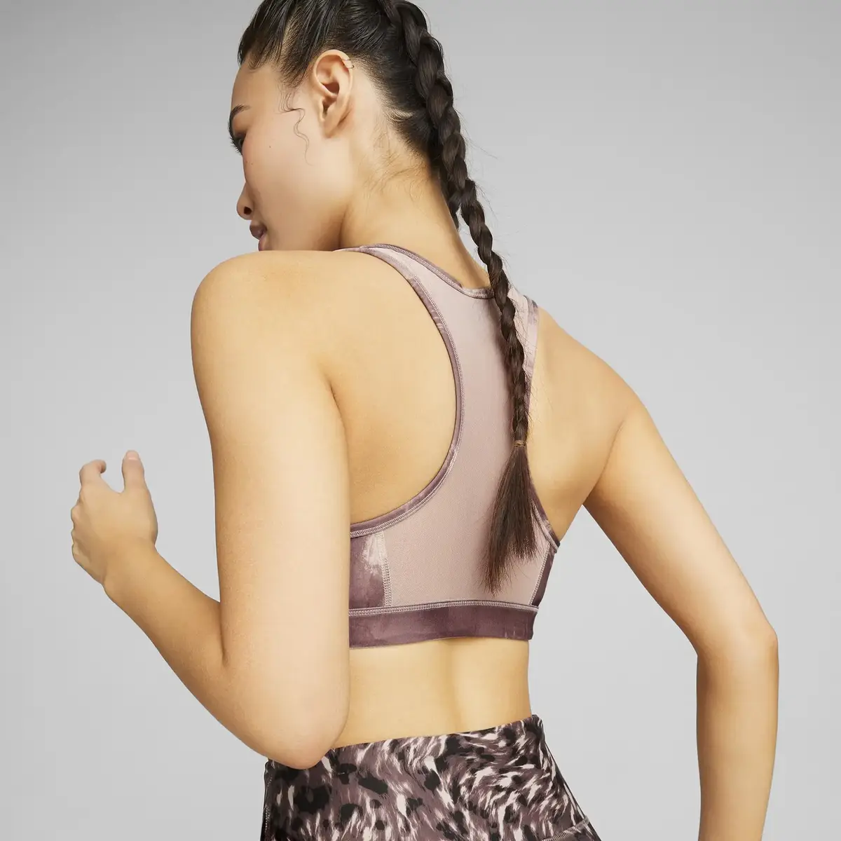 Puma Mid 4Keeps Graphic Bra Pm Kahverengi Kadın Spor Sütyeni/Bra