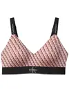 Calvin Klein LIGHTLY LINED BRALET, Pembe Hafif Astarlı CK Logolu Bralet