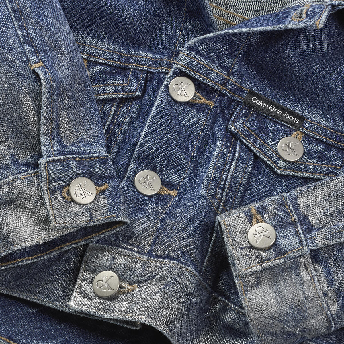 Calvin Klein DENIM JACKET DEGRADE Kadın Mavi Kot Ceket