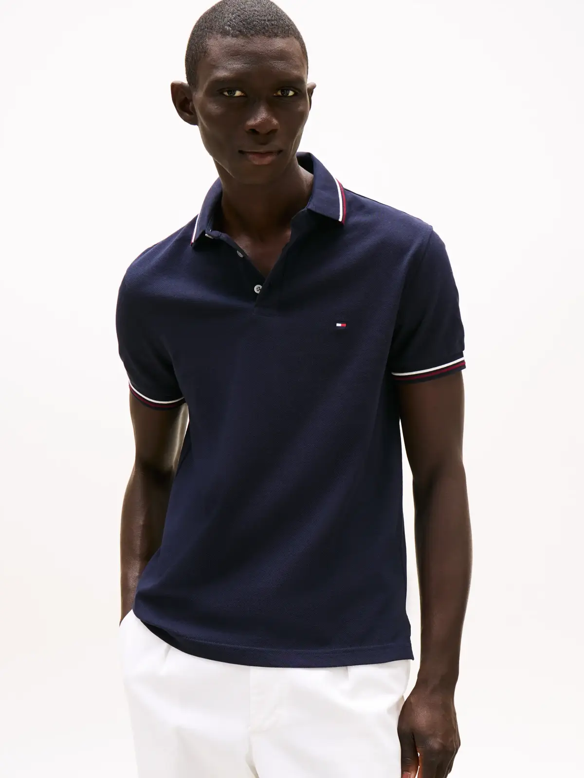 Tommy Hilfiger TIPPED SLIM FIT POLO, DW5 Siyah Erkek T-Shirt & Polo