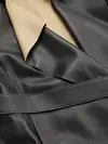 Calvin Klein CONTRAST LEATHER TRE Kadın Siyah Trençkot
