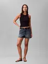 Calvin Klein SL MONOGRAM PATCH WA Lacivert Kadın Kolsuz Tişört