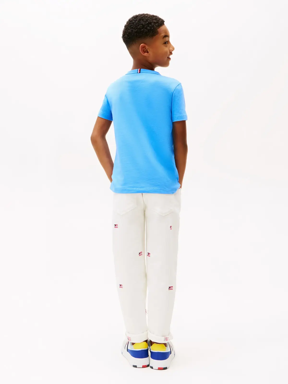 Tommy Hilfiger MULTI FLAG EMB REG T, C30 Mavi Erkek Çocuk T-Shirt & Polo