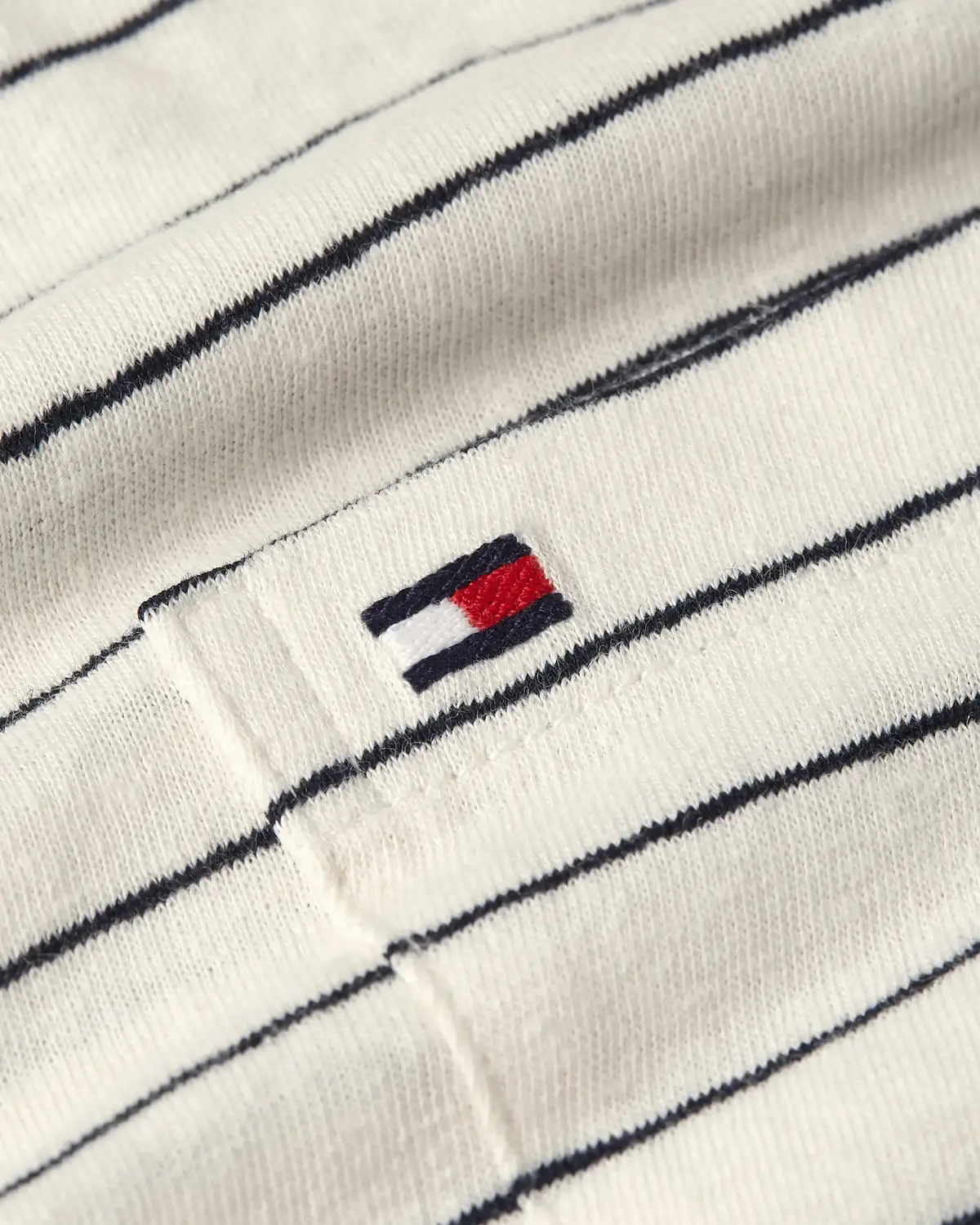 Tommy Hilfiger COTTON LINEN STRIPE, 0FA Krem Erkek T-Shirt & Polo