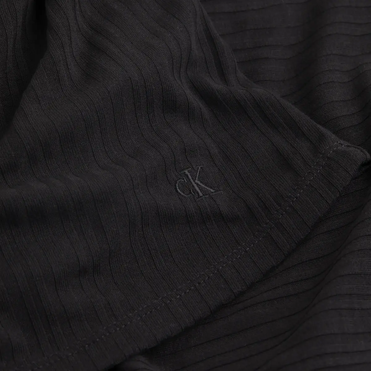 Calvin Klein SEMI SHEER RIB LS SL, BEH Kadın Siyah Kazak