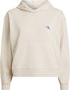 Calvin Klein WOVEN LABEL HOODIE Kadın Krem Hoodie