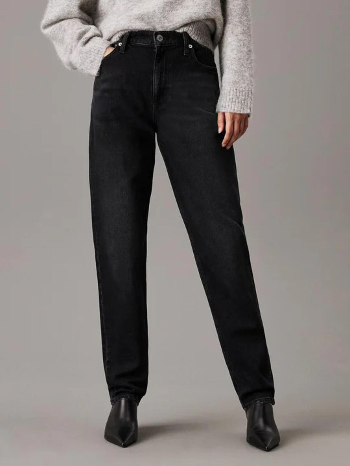 Calvin Klein MOM JEAN, 1BY Siyah Kadın Panntolon