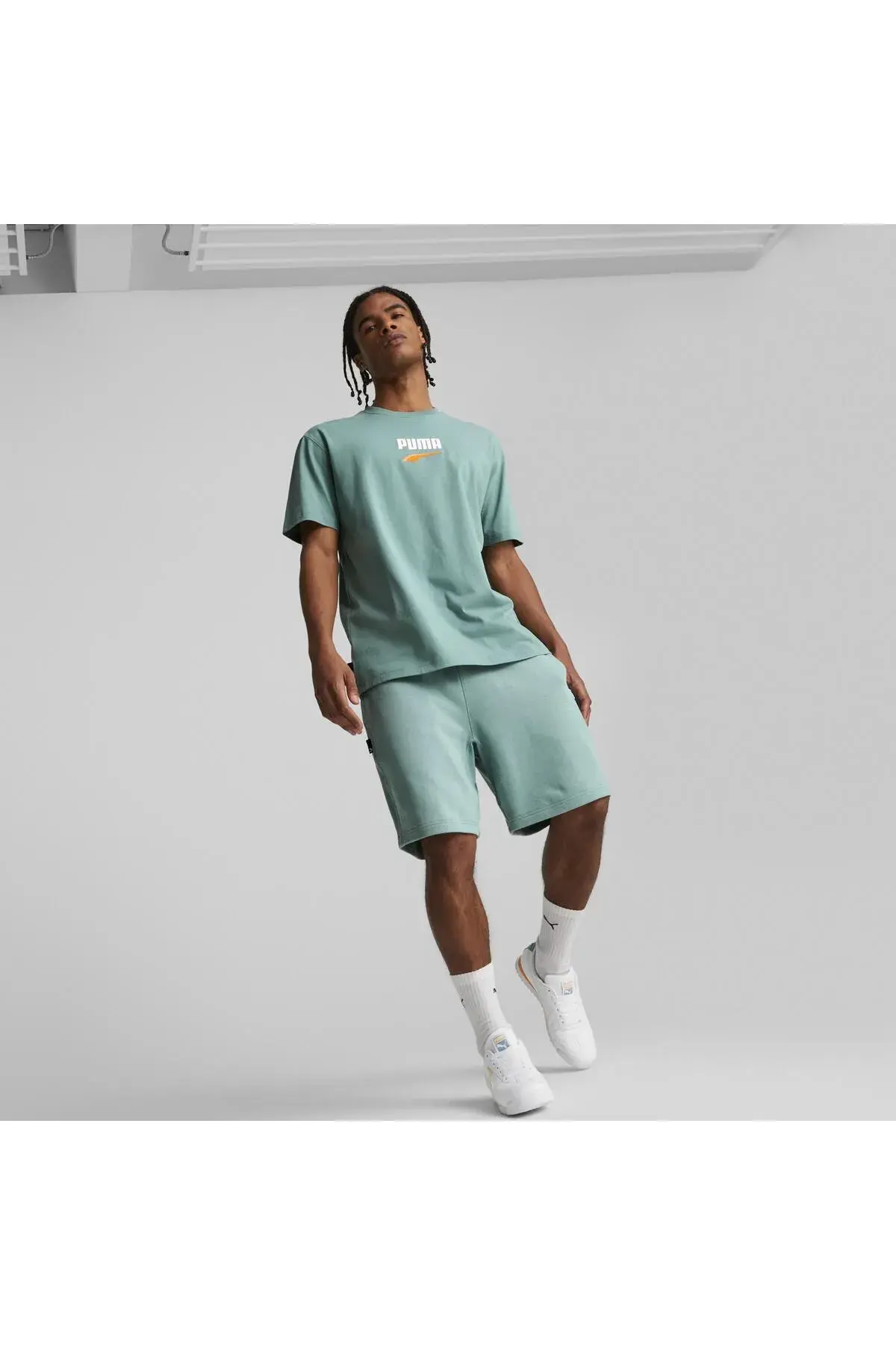 Puma Downtown Logo Tee Mavi Erkek Tişört