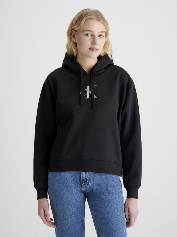 Calvin Klein GRADIENT CK HOODIE Kadın Siyah Hoodie