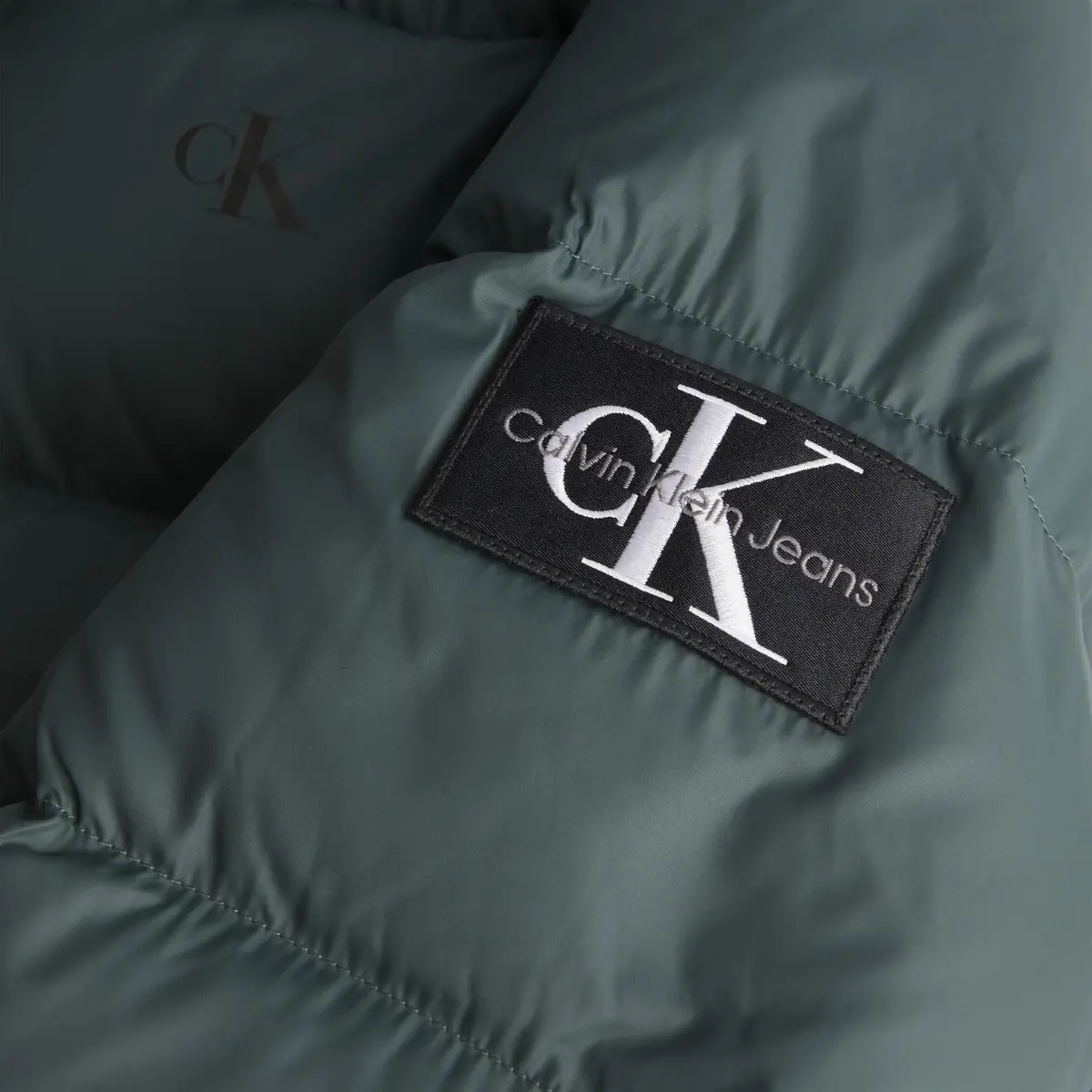 Calvin Klein ESS LONG HOODED DOWN Erkek Yeşil Şişme Mont