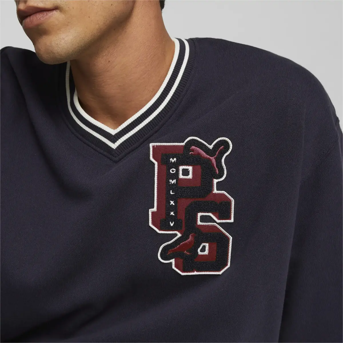 PUMA X STAPLE V-Neck Crew Lacivert Erkek Sweatshirt
