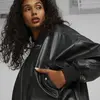 Puma T7 Faux Leather Bomber Siyah Kadın Bomber Suni Deri Ceket