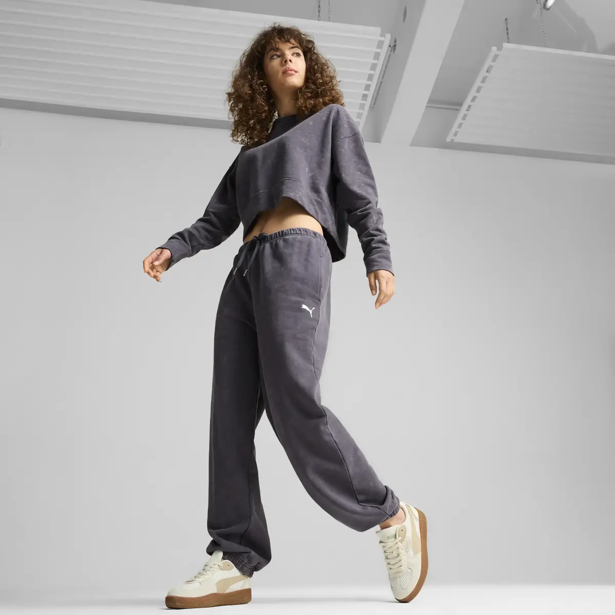 Puma DARE TO Relaxed Washed Pants Gri Kadın Eşofman Altı
