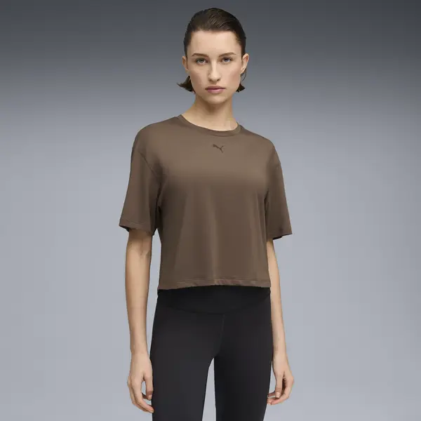 Puma W CLOUDSPUN RELAXED TEE Kahverengi Kadın T-Shirt