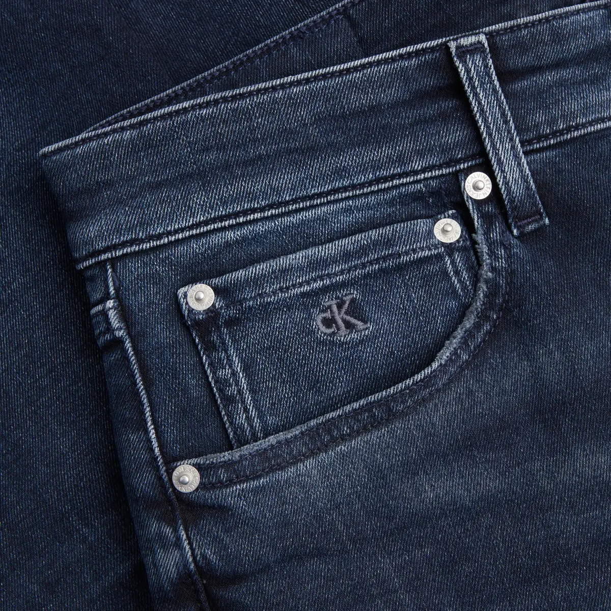 Calvin Klein SLIM TAPER Erkek mavi Kot Pantolon