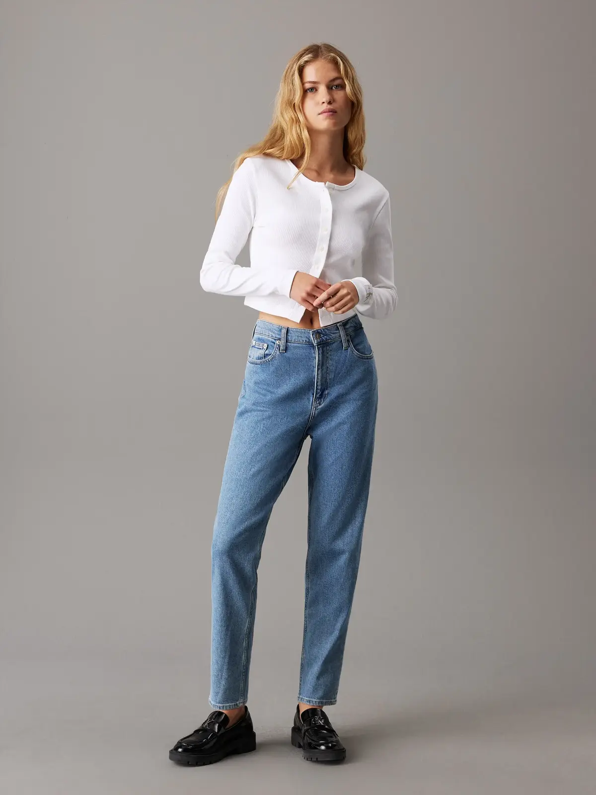Calvin Klein MOM JEAN Mavi Kadın Kot Pantolon