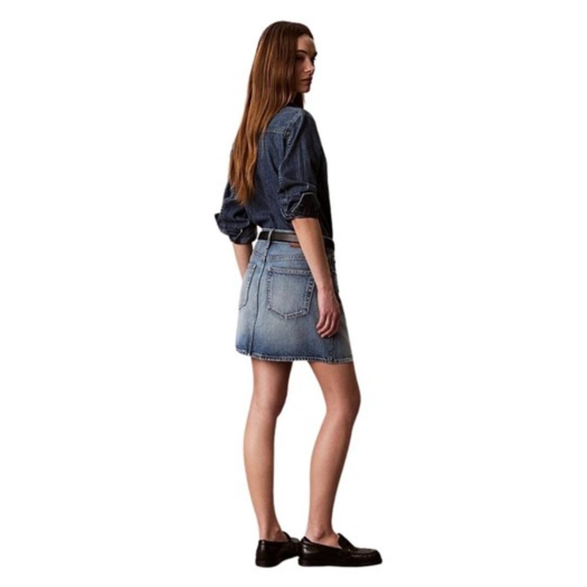 Calvin Klein 90S MINI SKIRT BASSE, SCB, 26 Mavi Kadın Etek