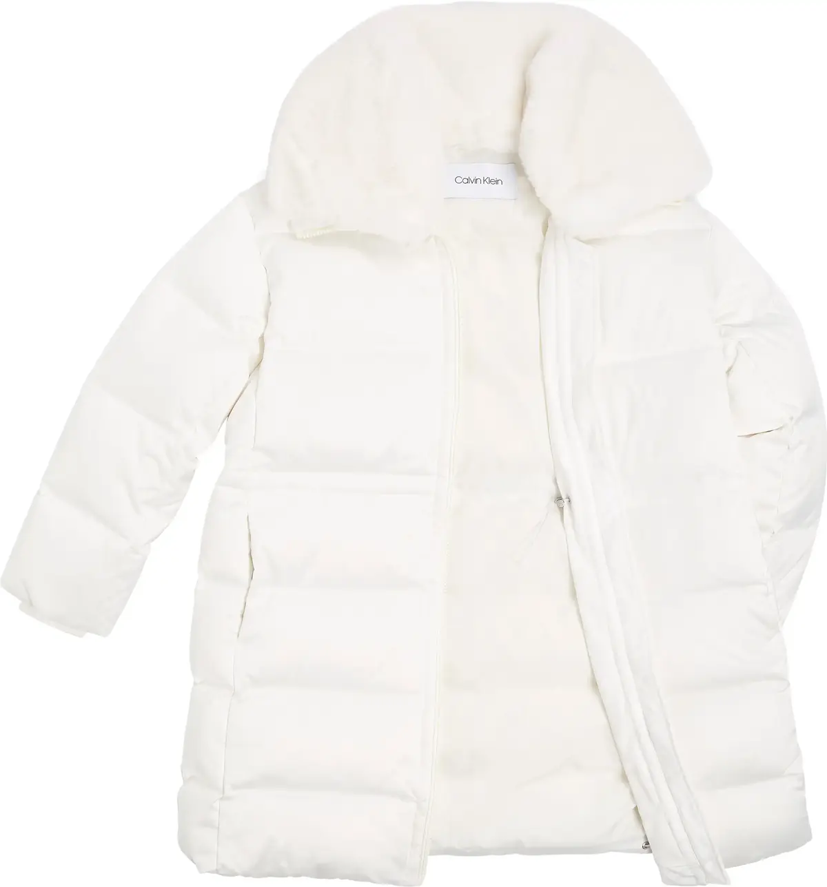 Calvin Klein LUX SATIN PUFFER COA Kadın Krem Şişme Mont