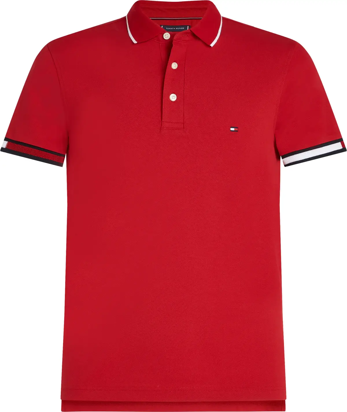 Tommy Hilfiger FLAG CUFF SLIM FIT P, XLD Kırmızı Erkek T-Shirt & Polo