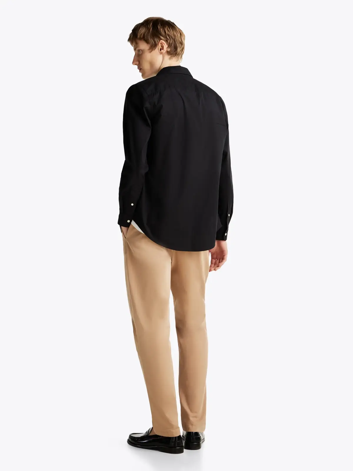 Tommy Hilfiger FLEX POPLIN KENT COL, BDS Siyah Erkek Gömlek