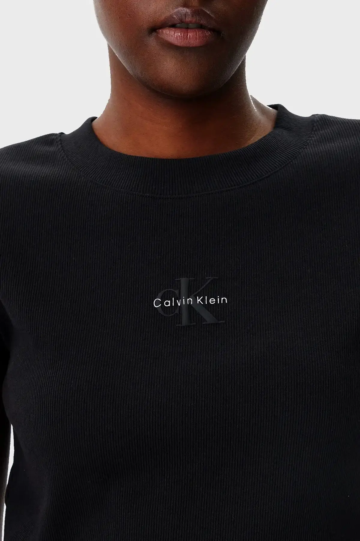 Calvin Klein MONOGRAM BABY TEE Siyah Kadın Tişört