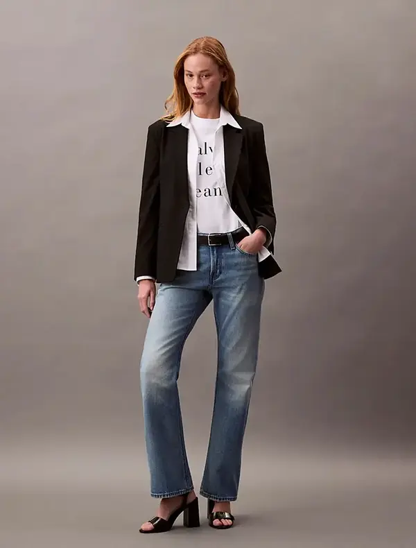 Calvin Klein RELAXED BOOTCUT GOLD DUST Mavi Kadın Jeans