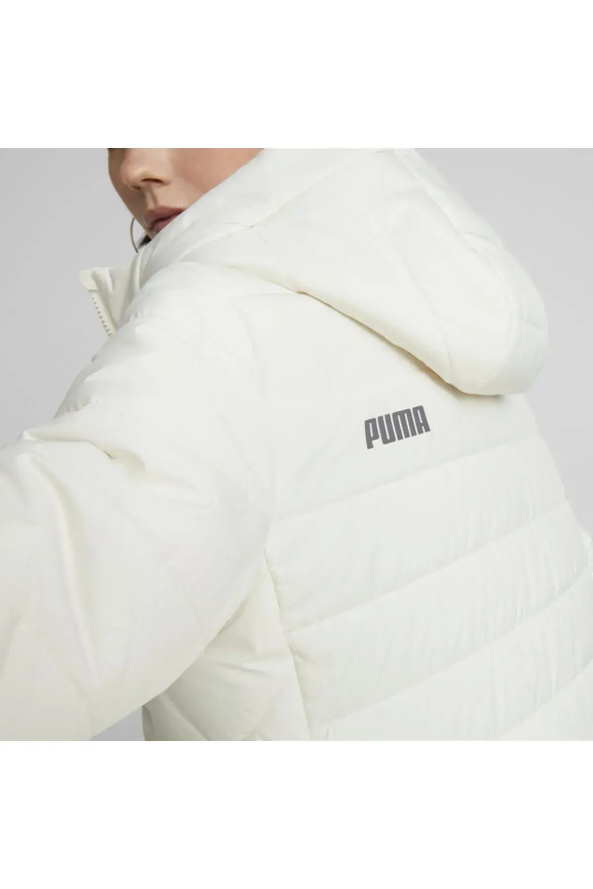 Puma Ess Hooded Padded Jacket Bej Kadın Kapüşonlu Mont