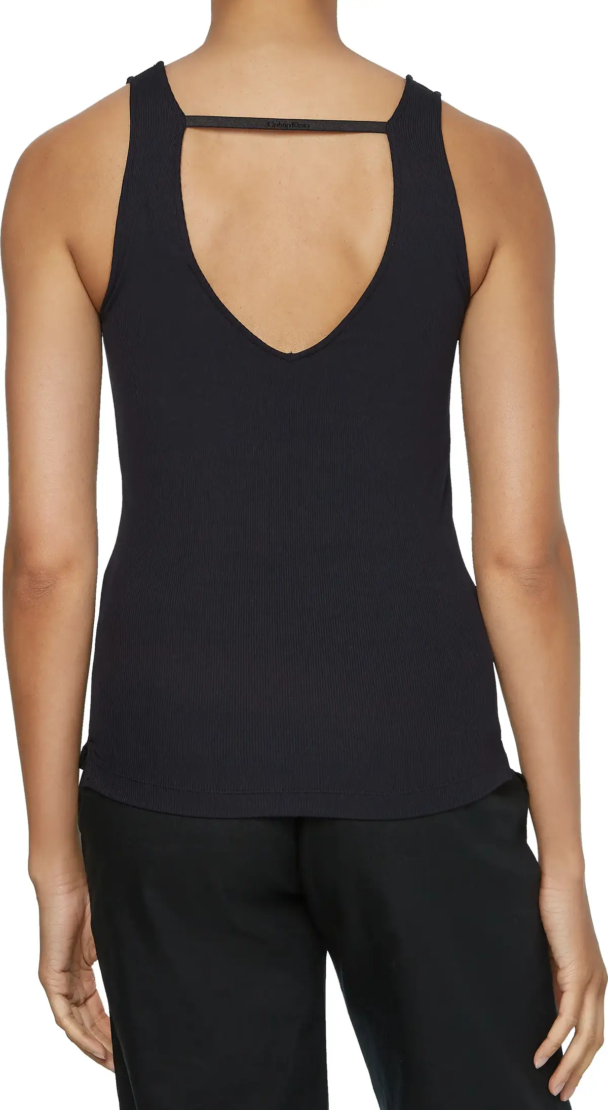 Calvin Klein REVEAL RIB JERSEY CA Kadın Siyah T-Shirt