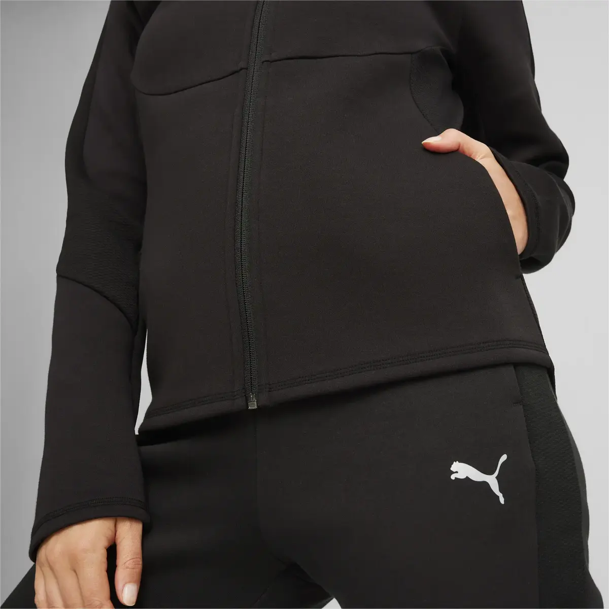 Puma EVOSTRIPE FZ Hoodie Siyah Kadın Sweatshirt