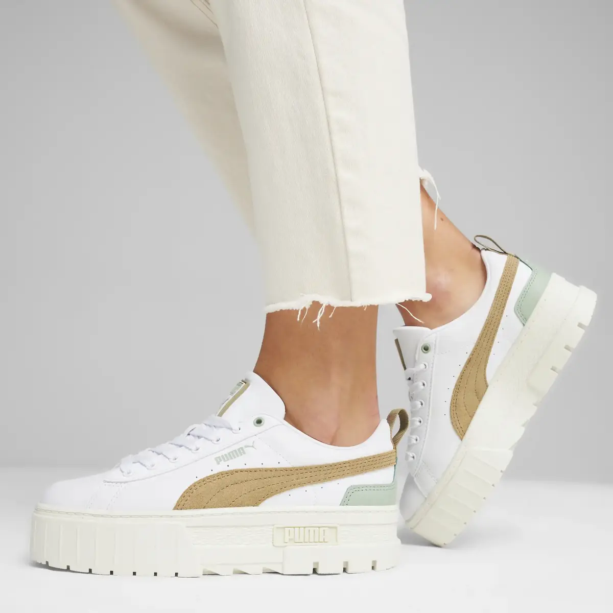 Puma Mayze Lth Wn s Beyaz Kadın Spor Ayakkabı