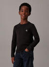Calvin Klein CHEST MONO LS T-SHIR, 0K9 Beyaz Çocuk T-Shirt