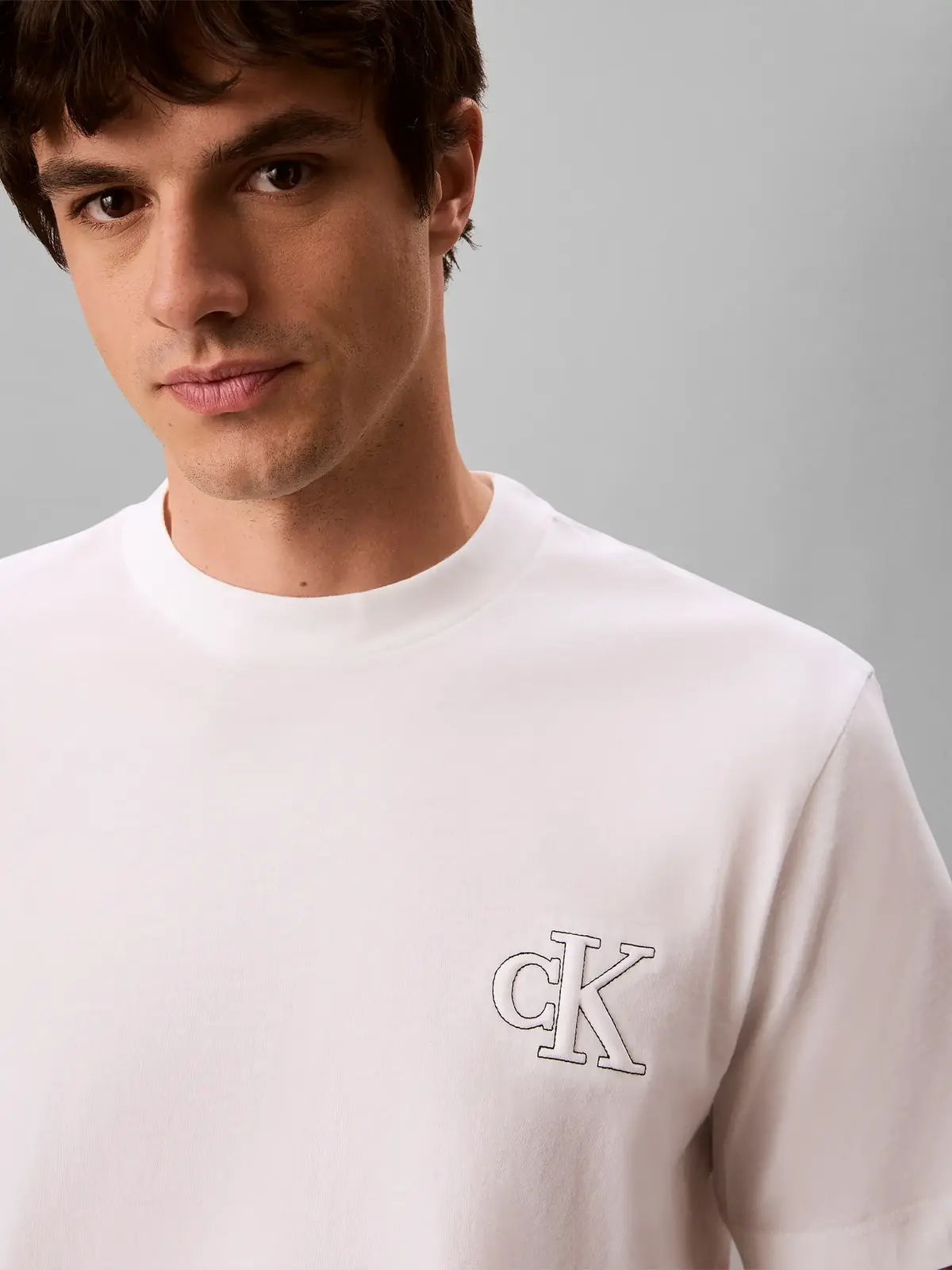 Calvin Klein SS 30S JERSEY EASY Beyaz Erkek Tişört