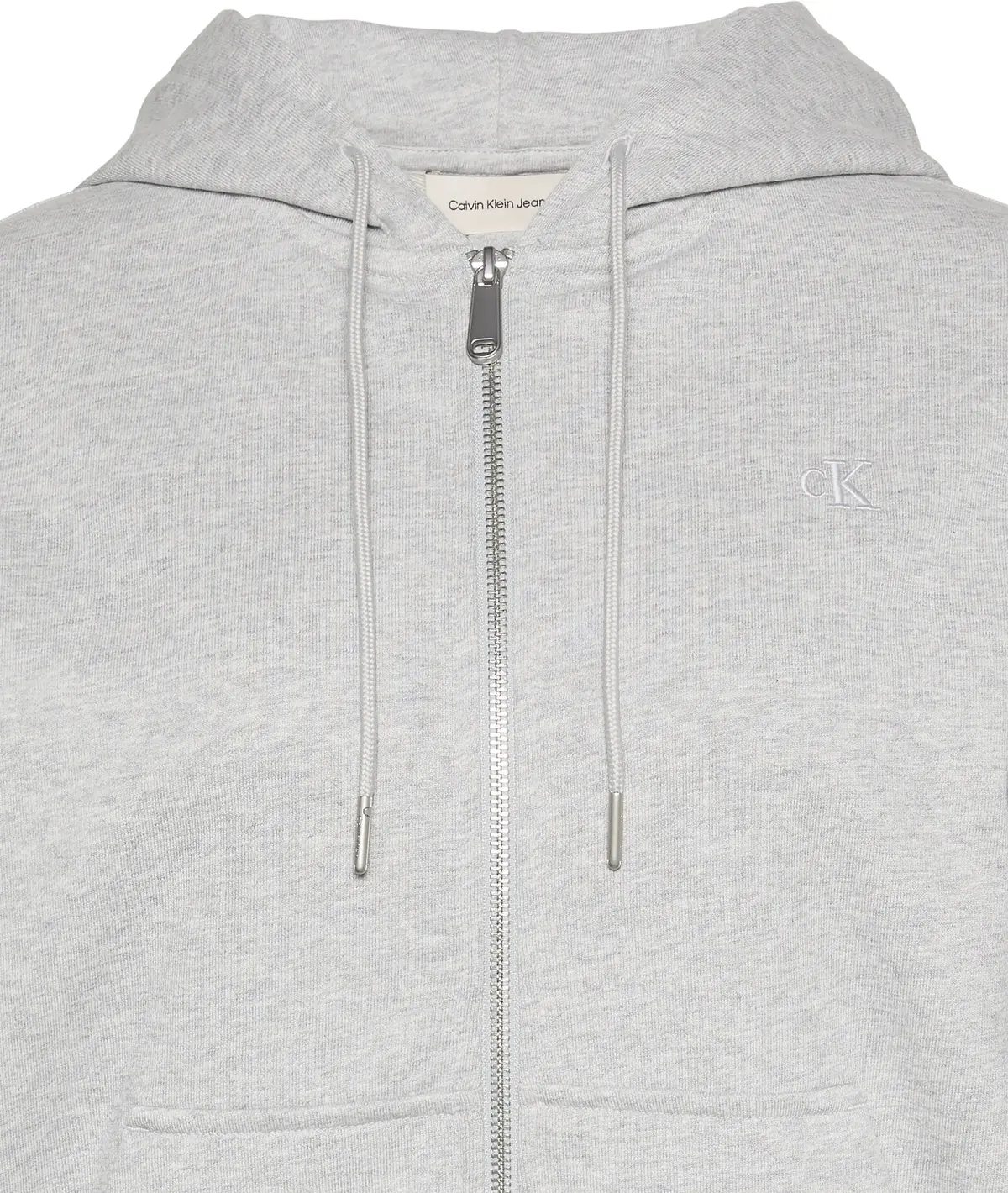 Calvin Klein ARCHIVE LOGO FRENCH TERRY FZ HOO Kadın Gri Fermuarlı Sweatshirt