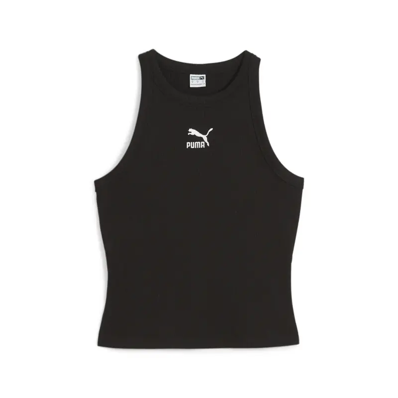 Puma CLASSICS Ribbed Slim Tank Siyah Kadın T-Shirt