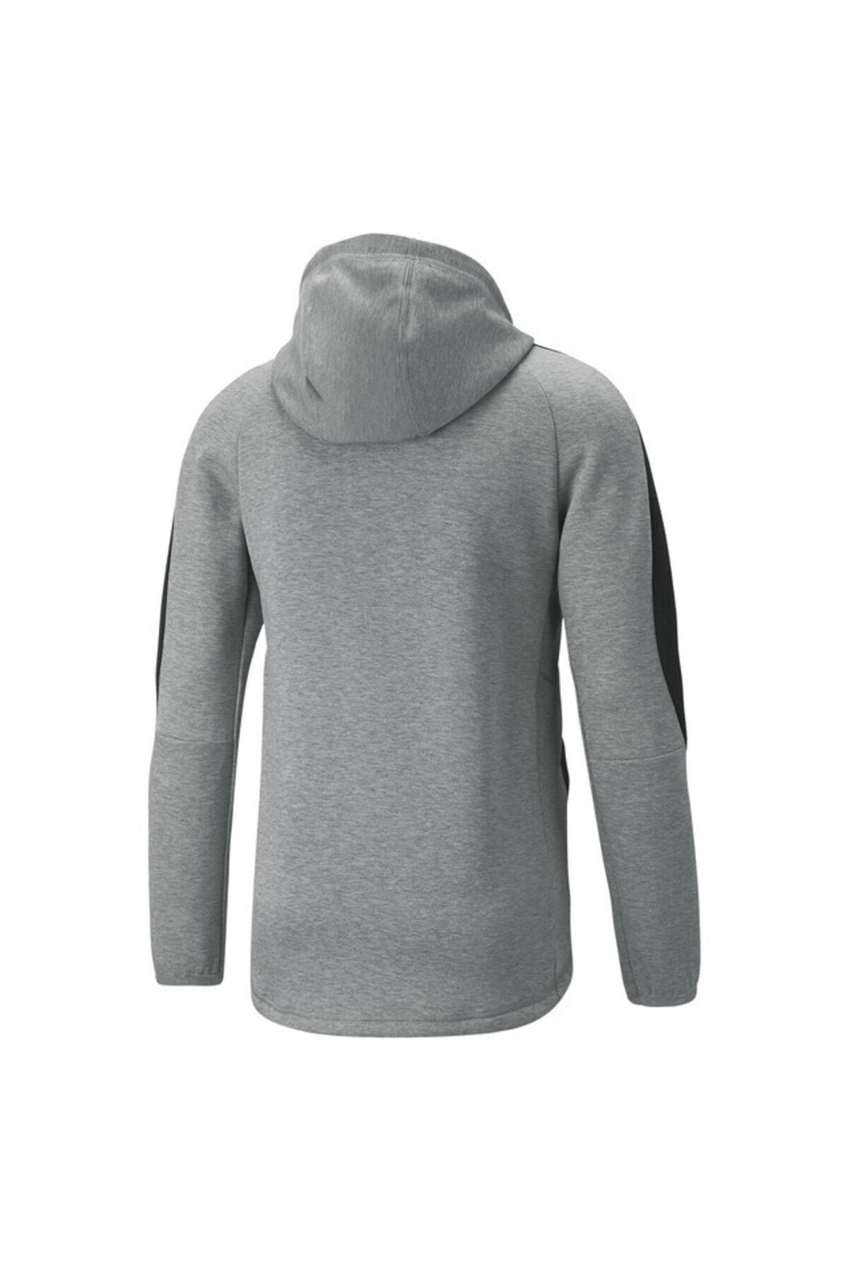 Puma Evostripe Full-Zip Hoodie Gri Erkek Fermuarlı Hoodie