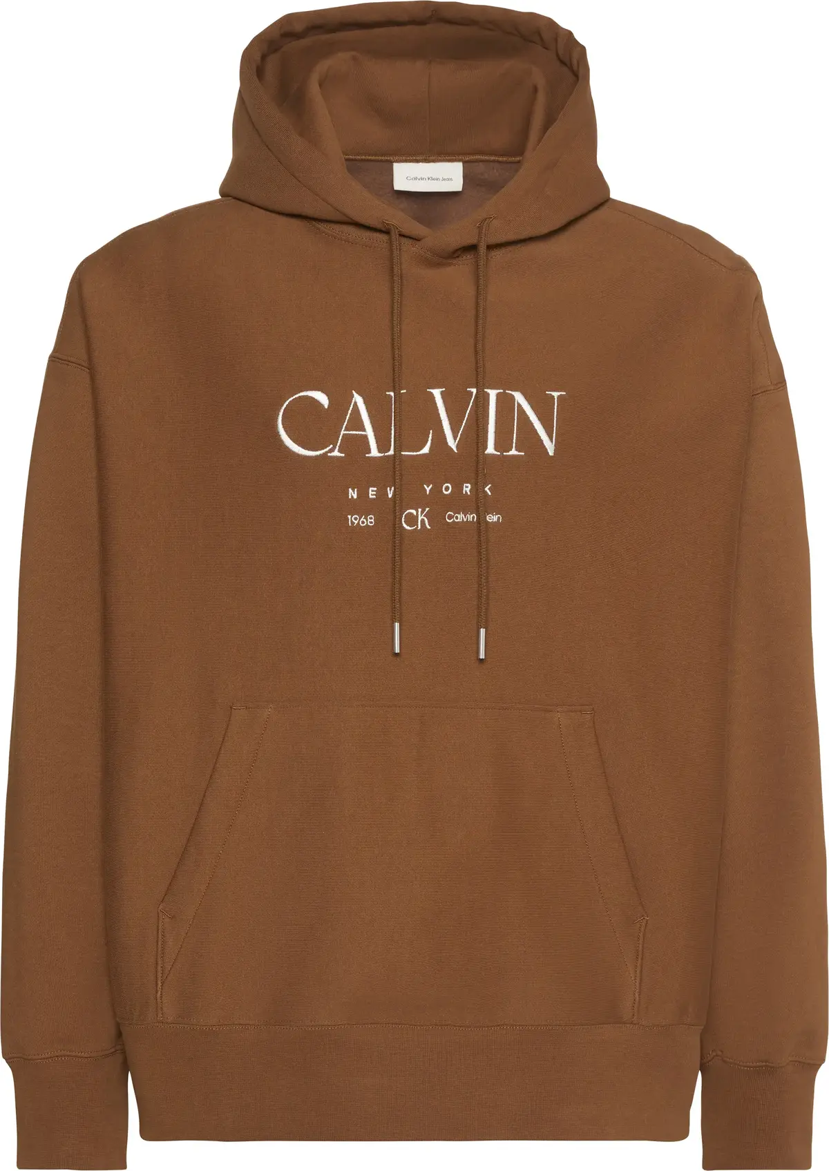 Calvin Klein LS PREMIUM FLEECE CALVIN GRAPHIC Erkek Turuncu Fermuarlı Sweatshirt