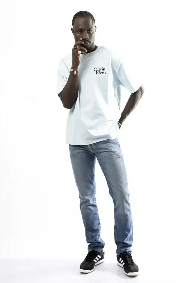 Calvin Klein SS 16S CALVIN RESORT SCRIPT GRAP Mavi Erkek Tişört