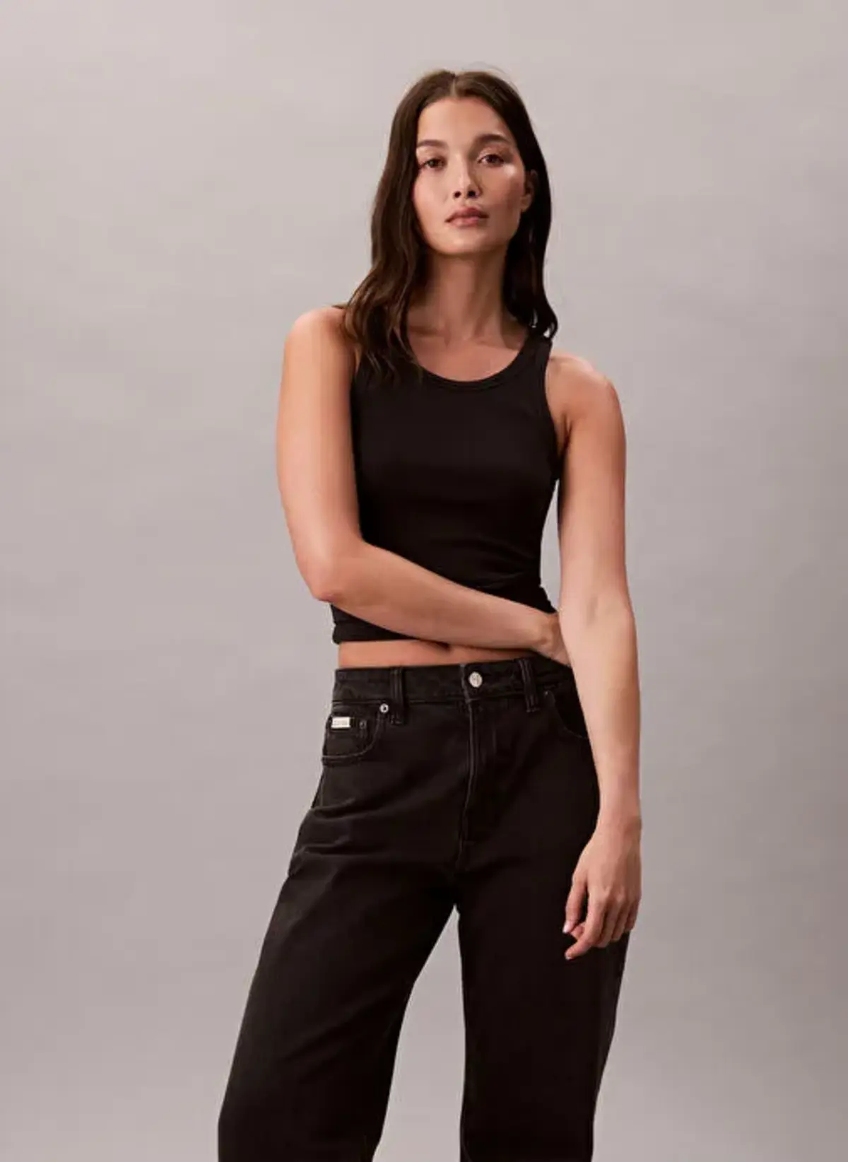 Calvin Klein HIGH RISE STRAIGHT CK ESSENTIAL Siyah Kadın Kot Pantolon Calvin Klein HIGH RISE STRAIGHT CK ESSENTIAL Siyah Kadın Kot Pantolon