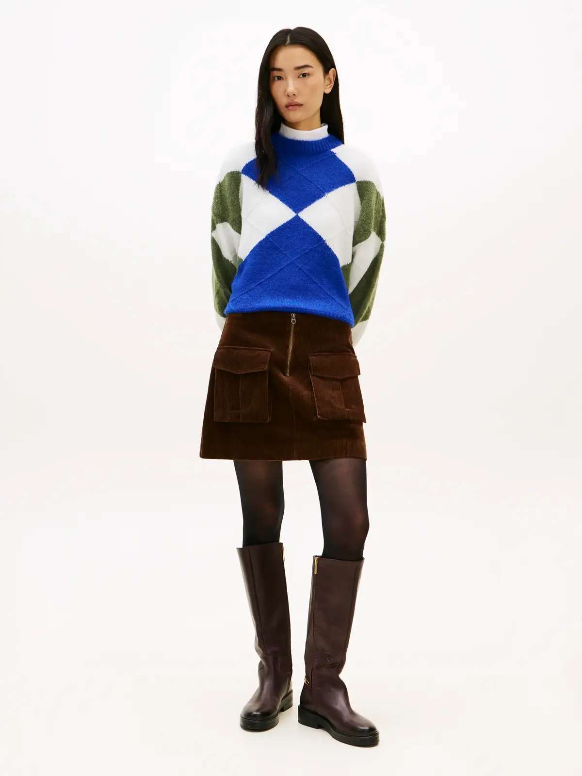 Tommy Hilfiger ALPACA BLEND ARGYLE, 0ZU Mavi Kadın Kazak