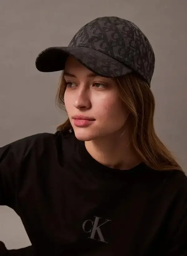 Calvin Klein LOGO JACQUARD BASEBALL CAP Siyah Erkek Şapka