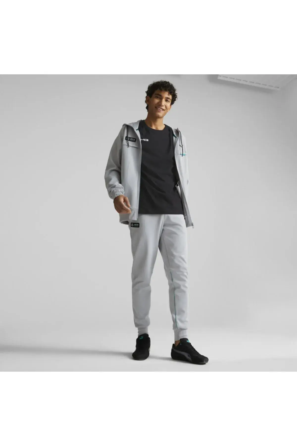 Puma Mapf1 Hooded Sweat Jacket Mercedes Team Gri Erkek Fermuarlı Hoodie