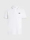 Calvin Klein STRETCH PIQUE TIPPIN, YAF Beyaz Erkek T-Shirt & Polo