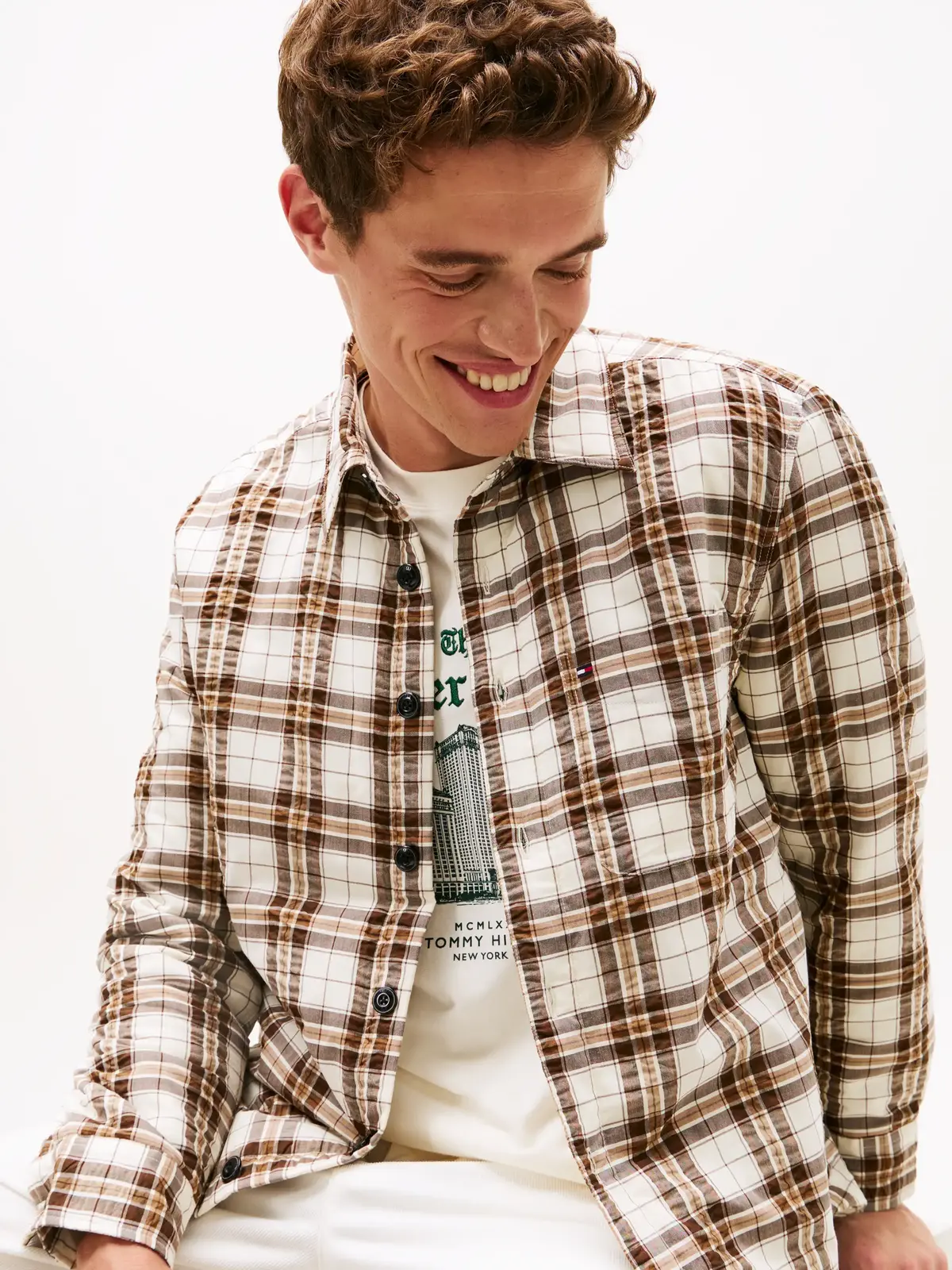 Tommy Hilfiger PADDED RLX OVERSHIRT, 0M7 Kahverengi Erkek Gömlek
