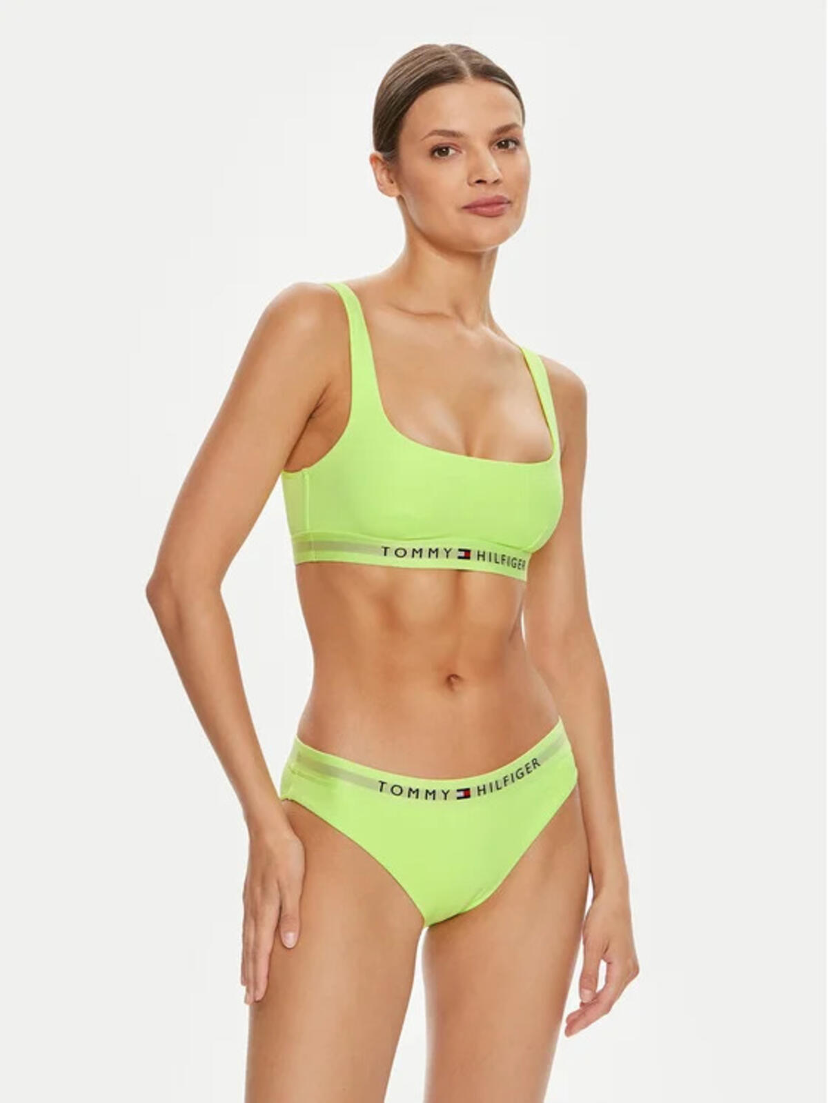 Tommy Hilfiger BRALETTE (EXT SIZES, LT3 Yeşil Kadın Bikini Üstü