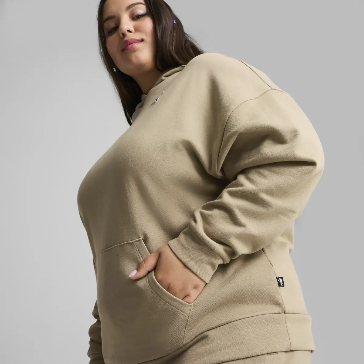 Puma BETTER ESSENTIALS Hoodie FL Bej Kadın Hoodie