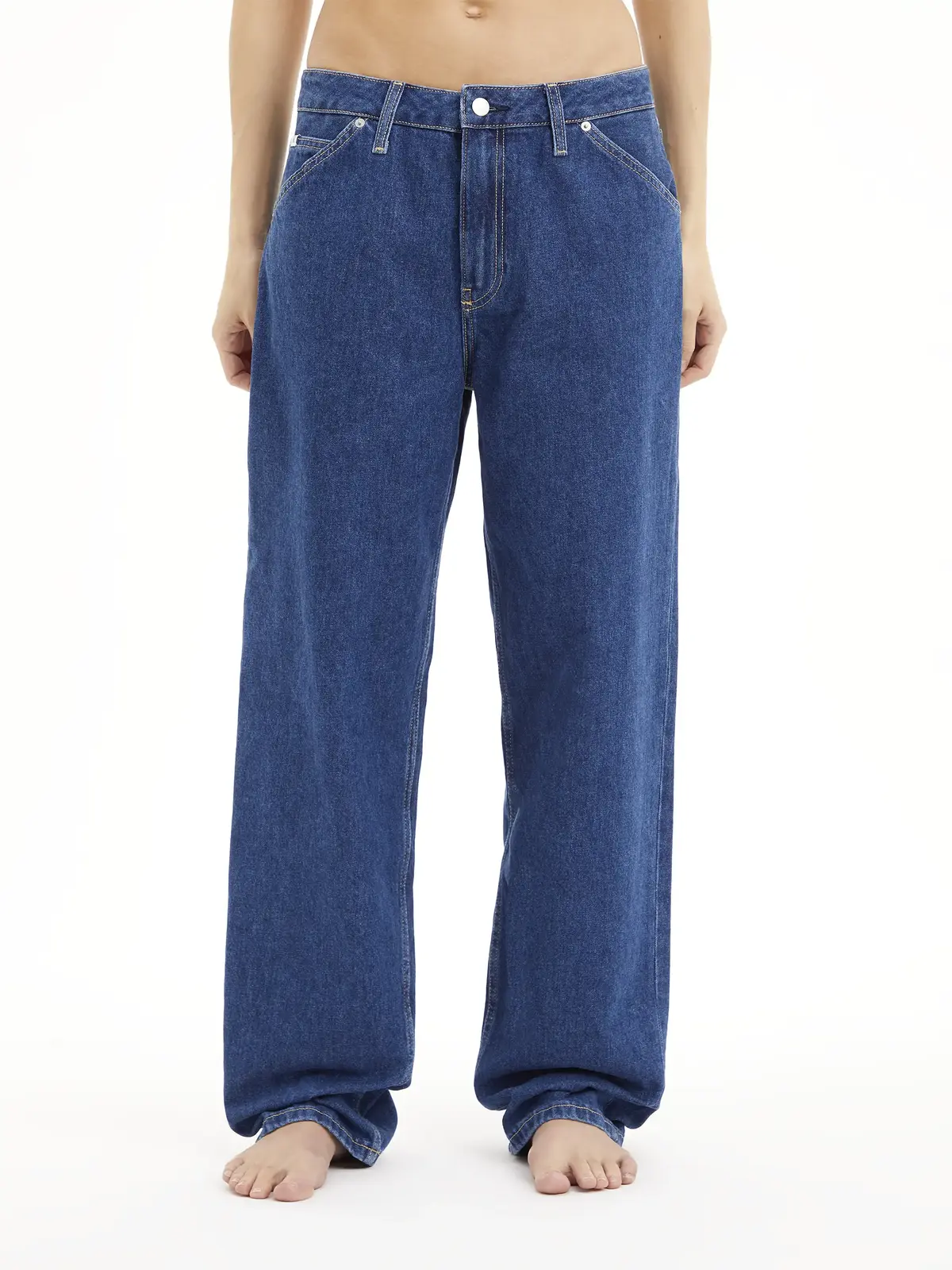 Calvin Klein 90S STRAIGHT UTILITY Kadın Mavi Kot Pantolon