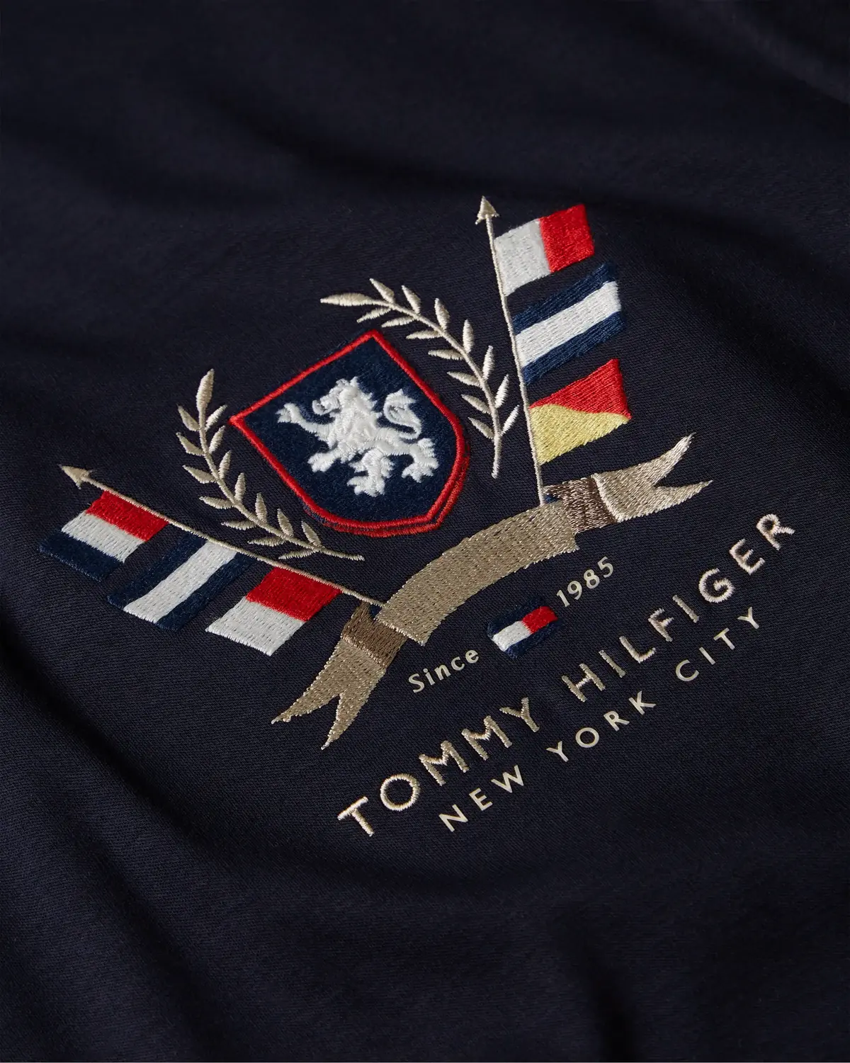 Tommy Hilfiger HILFIGER CREST INTER, DW5 Siyah Erkek T-Shirt & Polo