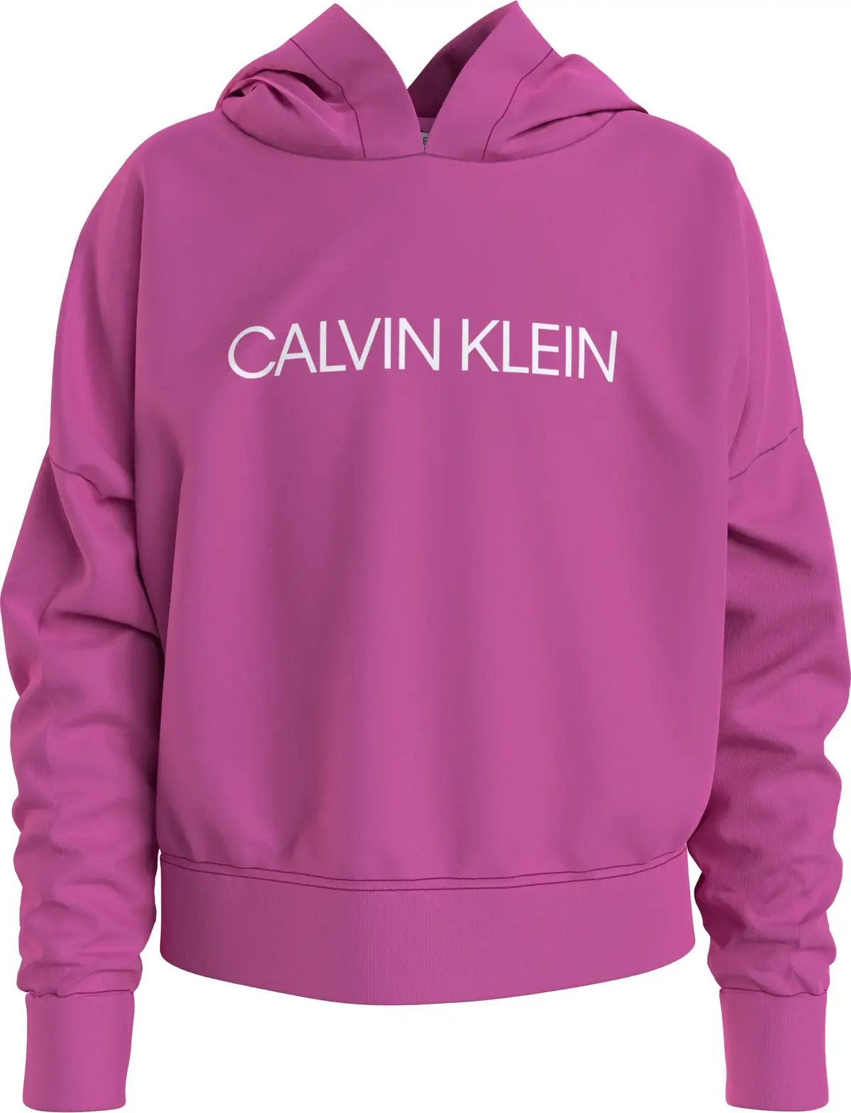 Calvin Klein INSTITUTIONAL CROPPE Kadın Pembe Hoodie