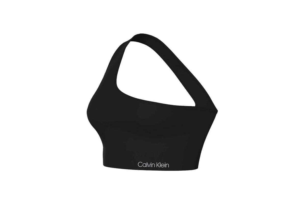Calvin Klein ONE SHOULDER BRALET Siyah Kadın Bikini Üstü