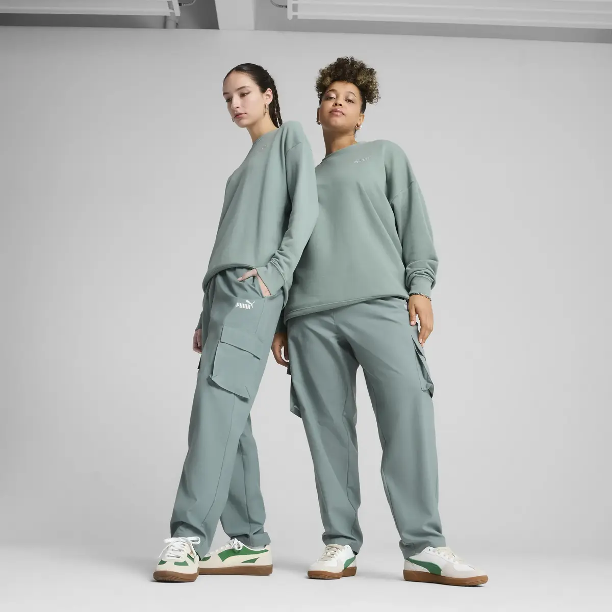 PUMA ESS No. 1 Logo Cargo Pants Yeşil Kadın Eşofman Altı